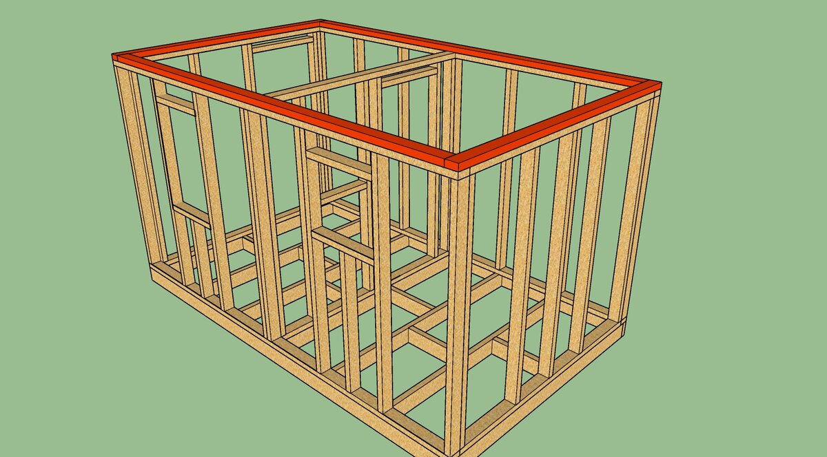 Схема каркасной бани 3х4