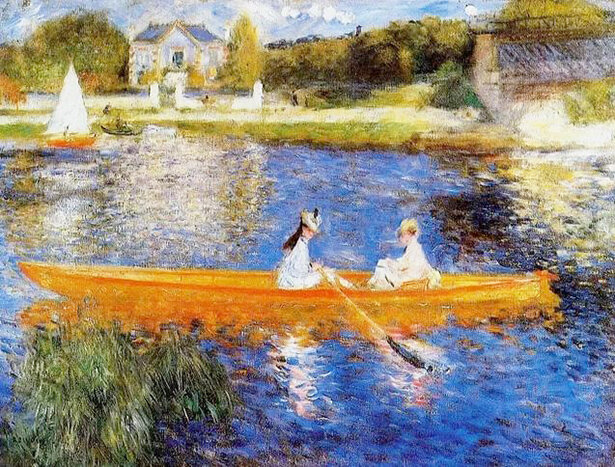 Фотография картины О. Ренуара "Сена близ Анера"