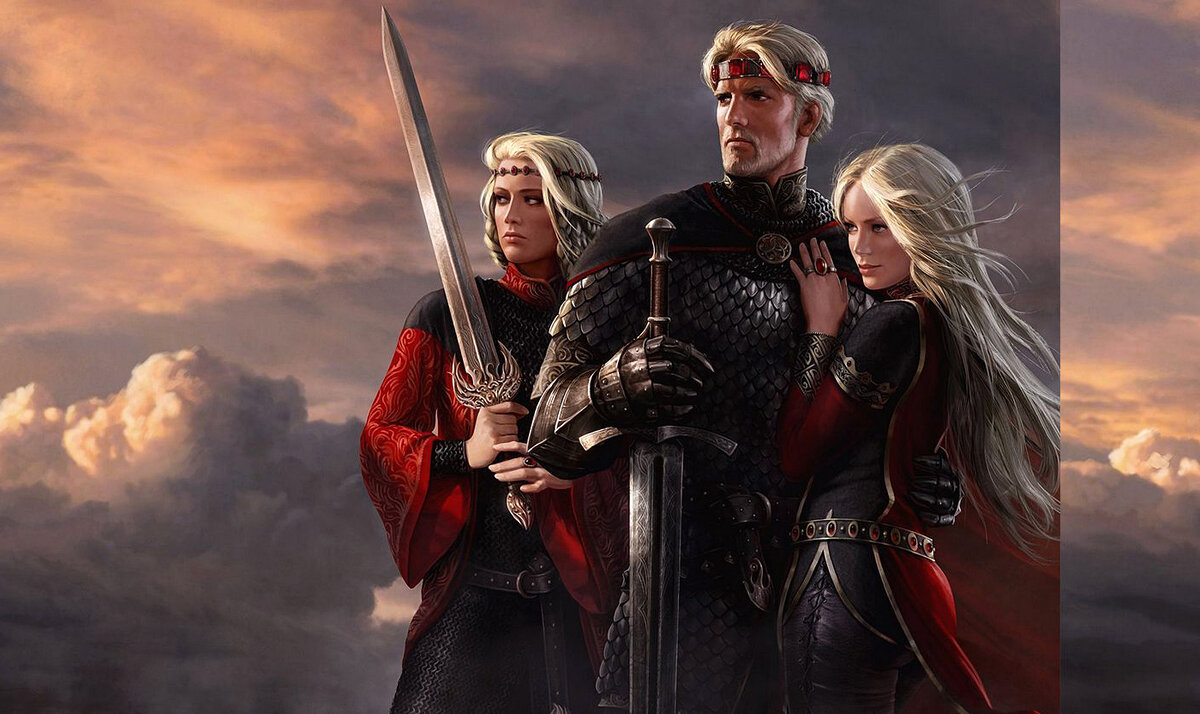 Эйгон, Висенья и Рейнис. Фанарт. Источник avatars.mds.yandex.net