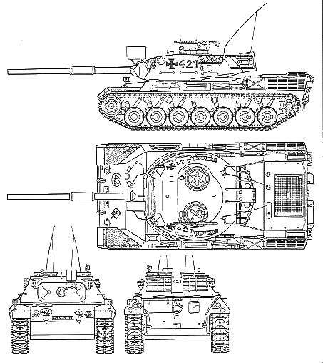 Танк леопард чертеж