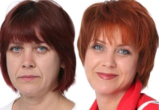 Макияж и стрижки для женщин за 40: было и стало  