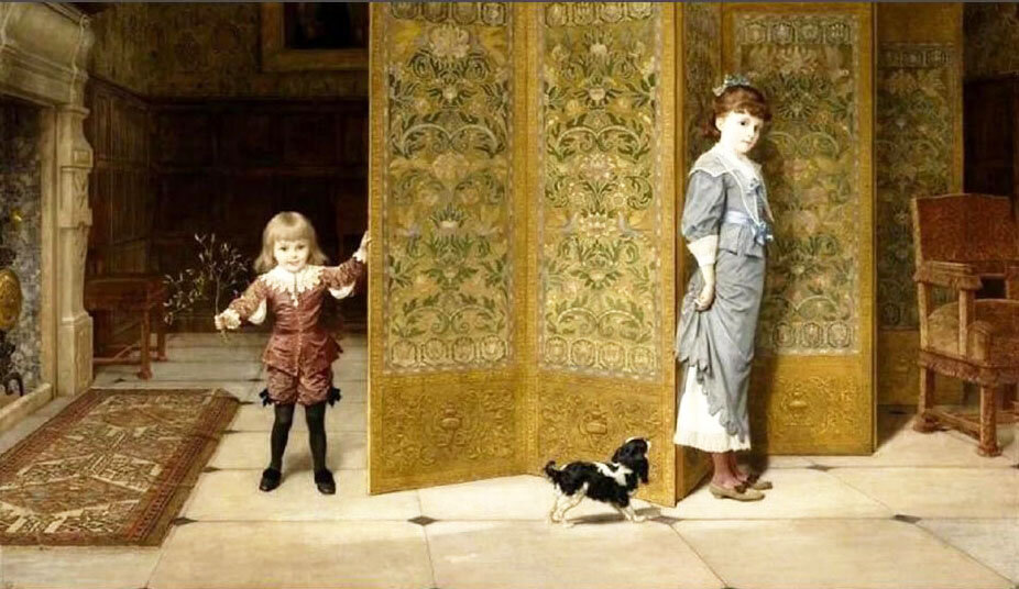 Фотография картины Фредерика Гудолла "Прятки" (из свободных источников)