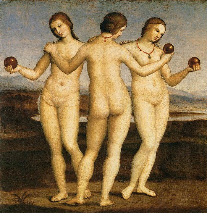 The Three Graces (1500-1505) by Raphael                                                                                                                       | Музей: Musée Condé of Chantilly (Шантийи)