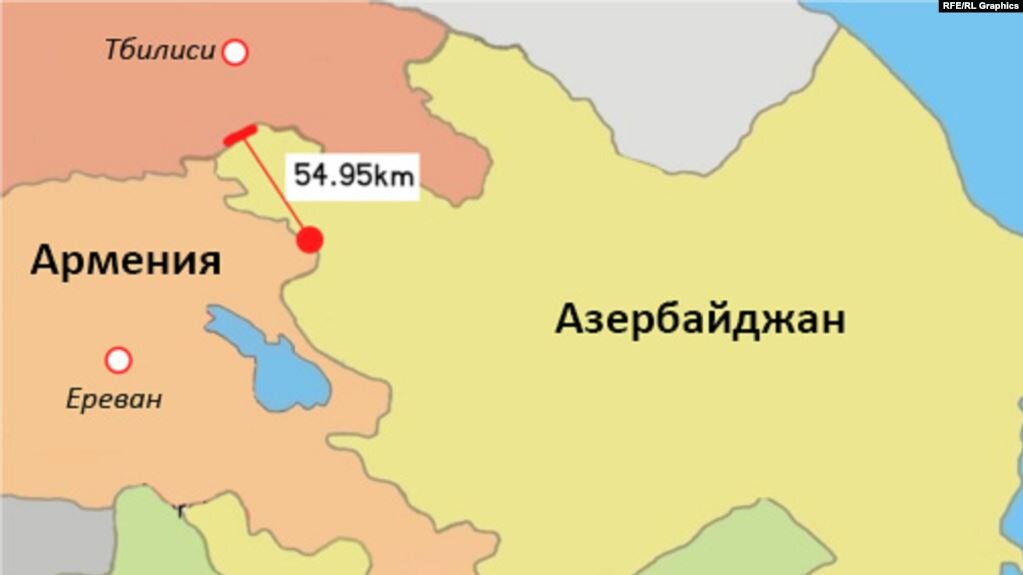 От места, где 12 июля на армяно-азербайджанской границе вспыхнули боестолкновения, до ТПП «Садахло»-Красный мост – 55 километров 