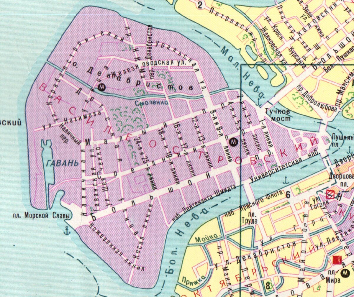 васильевский остров санкт петербург карта с улицами