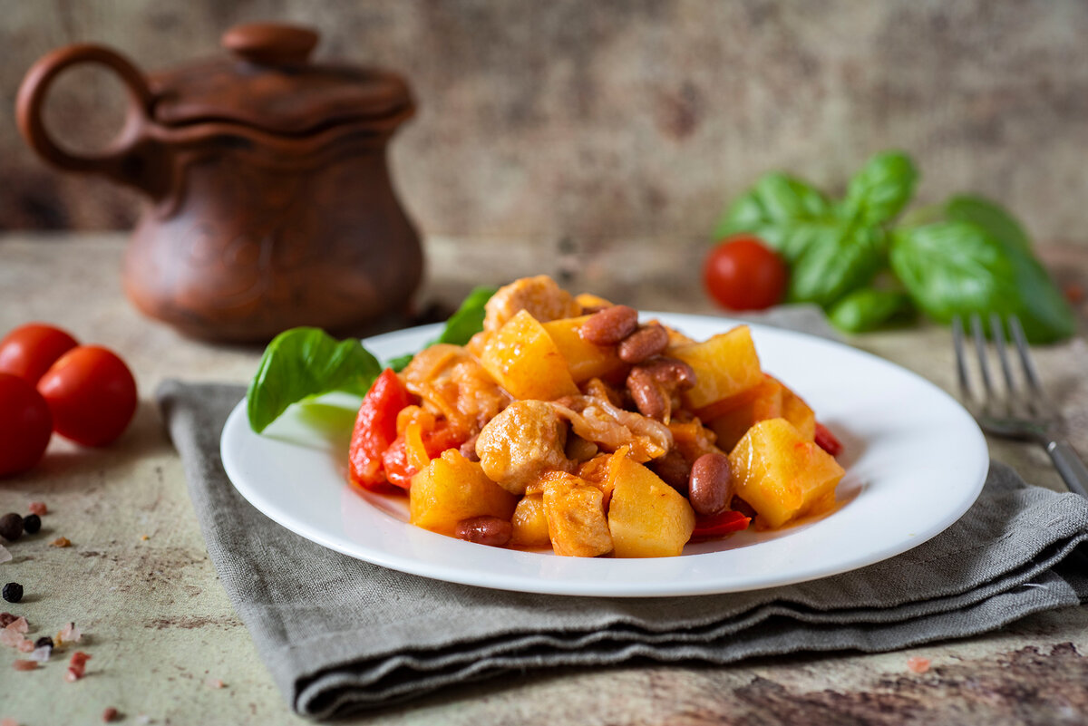 Овощное рагу со свининой