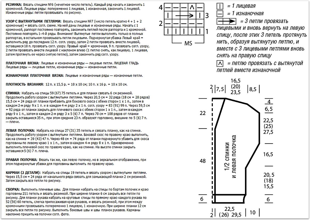Кардиган из кос спицами схема описание вязания