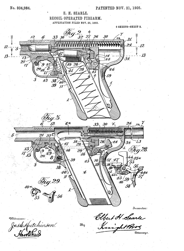 Первый патент - тут черты будущего Savage 1907 еще не просматриваются...