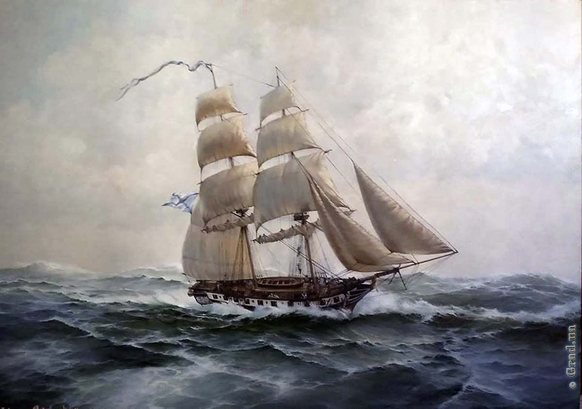 Бриг Меркурий |  Художник: Сергей Веливок 