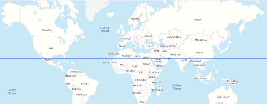 Воображаемая линия, проходит чуть выше границы трёх государств: Мавритания, Алжир и Мали