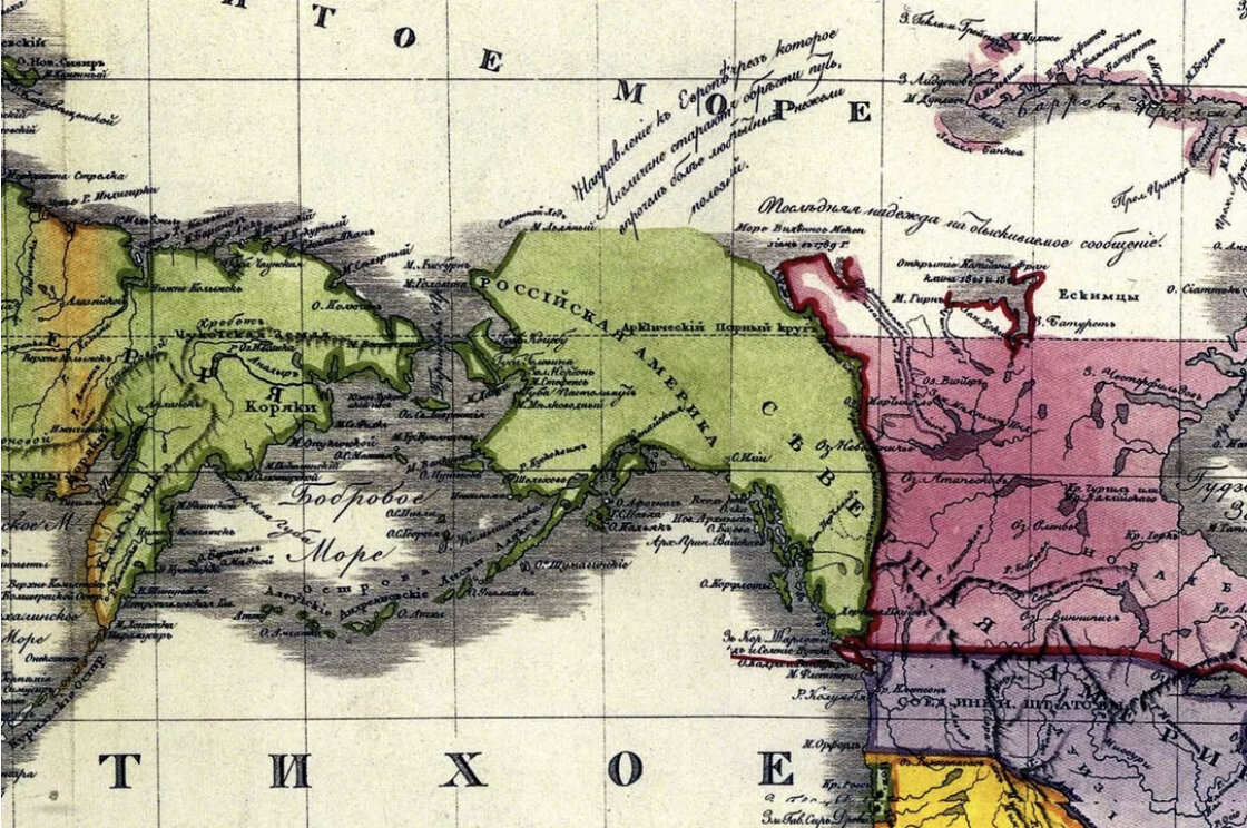 Карта русской америки в начале 19 в