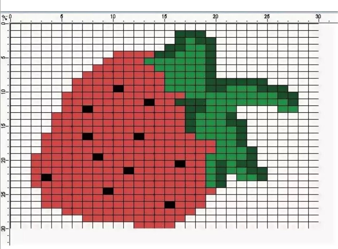 Как нарисовать клубнику по клеточкам
