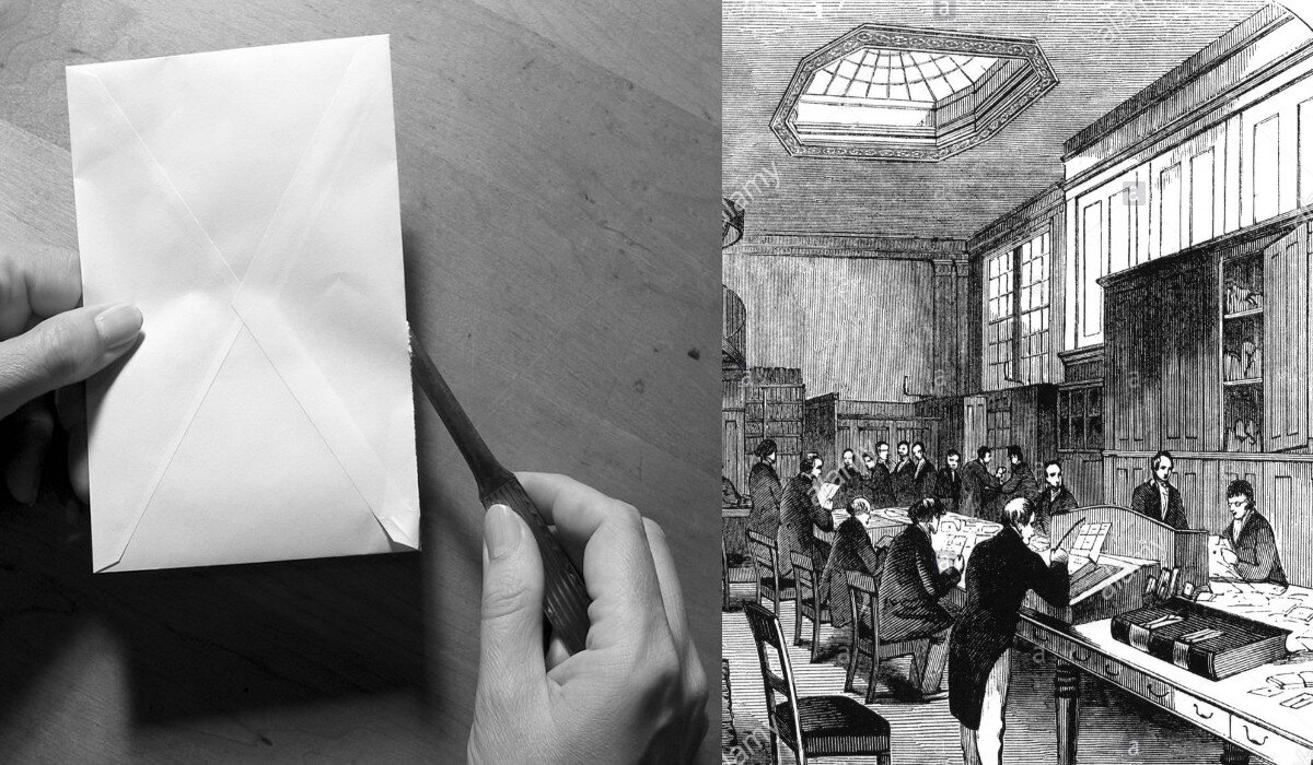 Работа "Черного кабинета" по вскрытию писем (фото из открытых источников.)