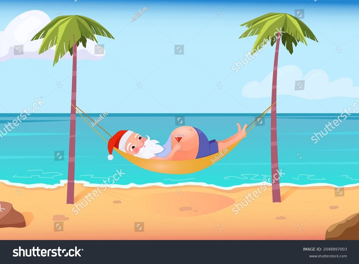 Санта тоже любит отдыхать. Иллюстрация автора канала.