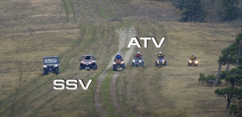 Наглядное отличие ATV от SSV от компании CFMOTO. Фото: Youtube.com