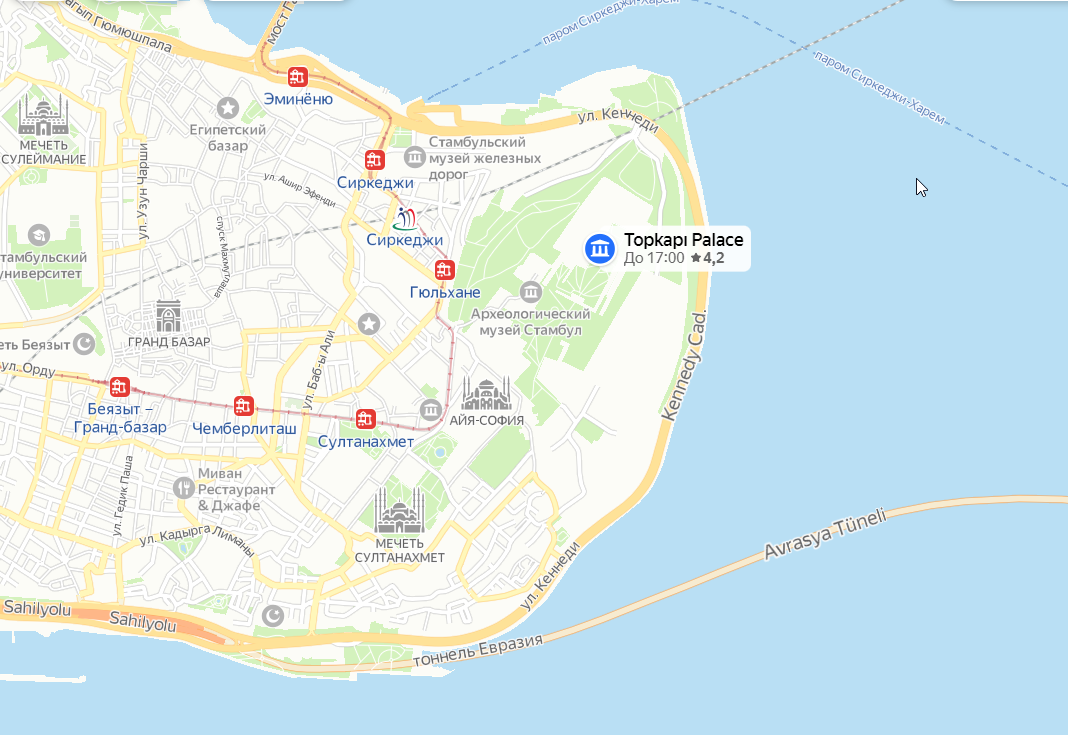 Расположение дворца Топкапы l Яндекс.карты
