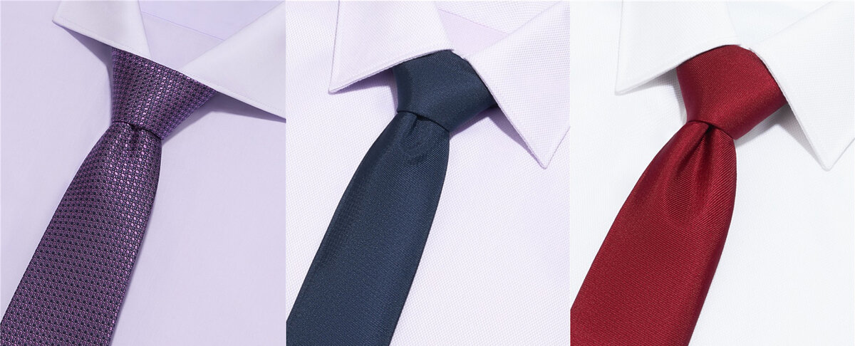 Галстук классический, с микро орнаментом TS-2241 PURPLE; Галстук узкий, однотонный TS-0405 NAVY1; Галстук узкий, однотонный TS-0405 BORDO