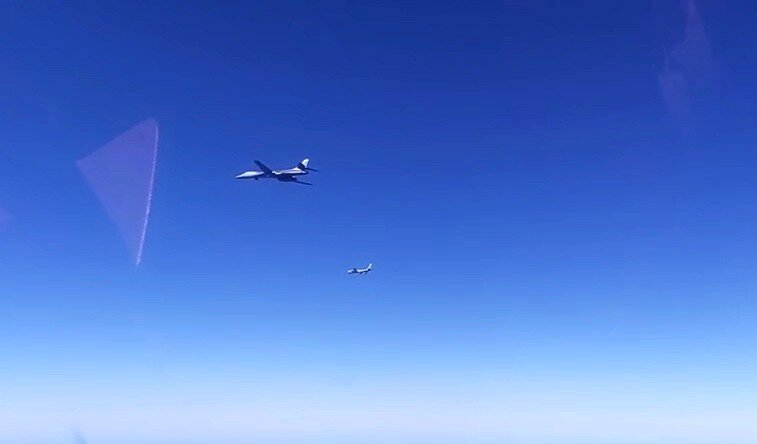    Американский стратегический бомбардировщик B-1В. Пресс-служба Минобороны РФ