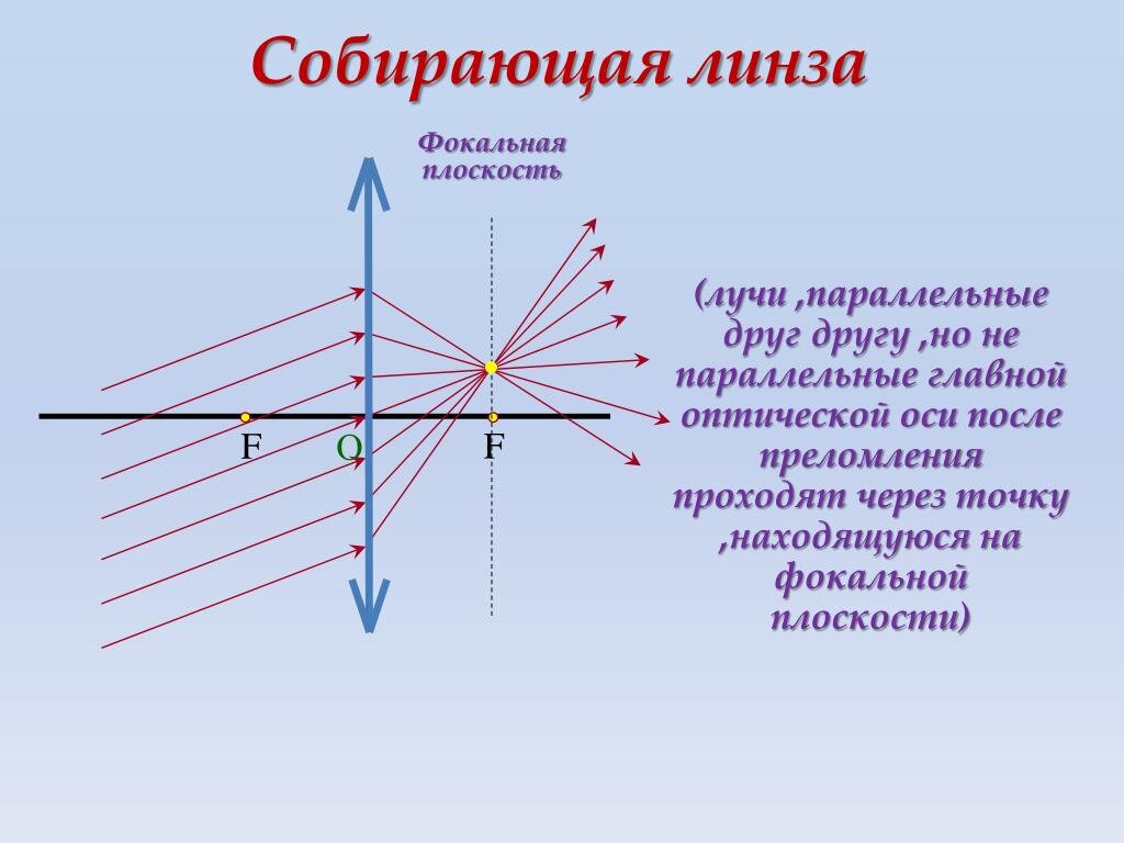 Какие линзы собирающие. Фокальная плоскость собирающей линзы. Фокальная плоскость рассеивающей линзы. Фокальная пломкость Лин-ы. Фокальная плоскость линзы это.