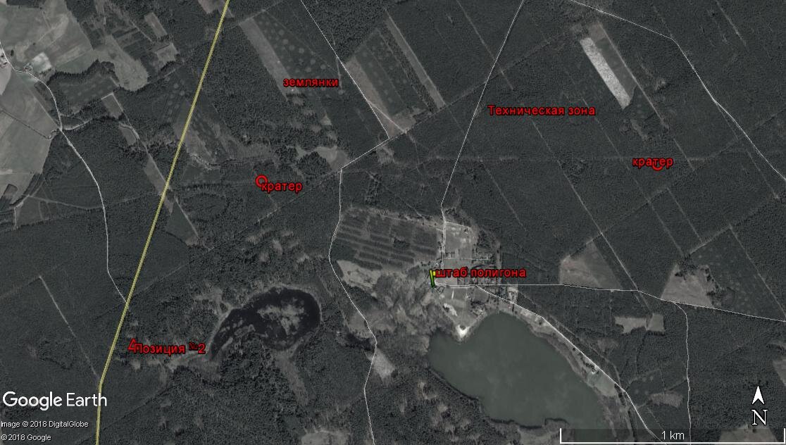 центральная зона с расположением некоторых объектов и достопримечательностей