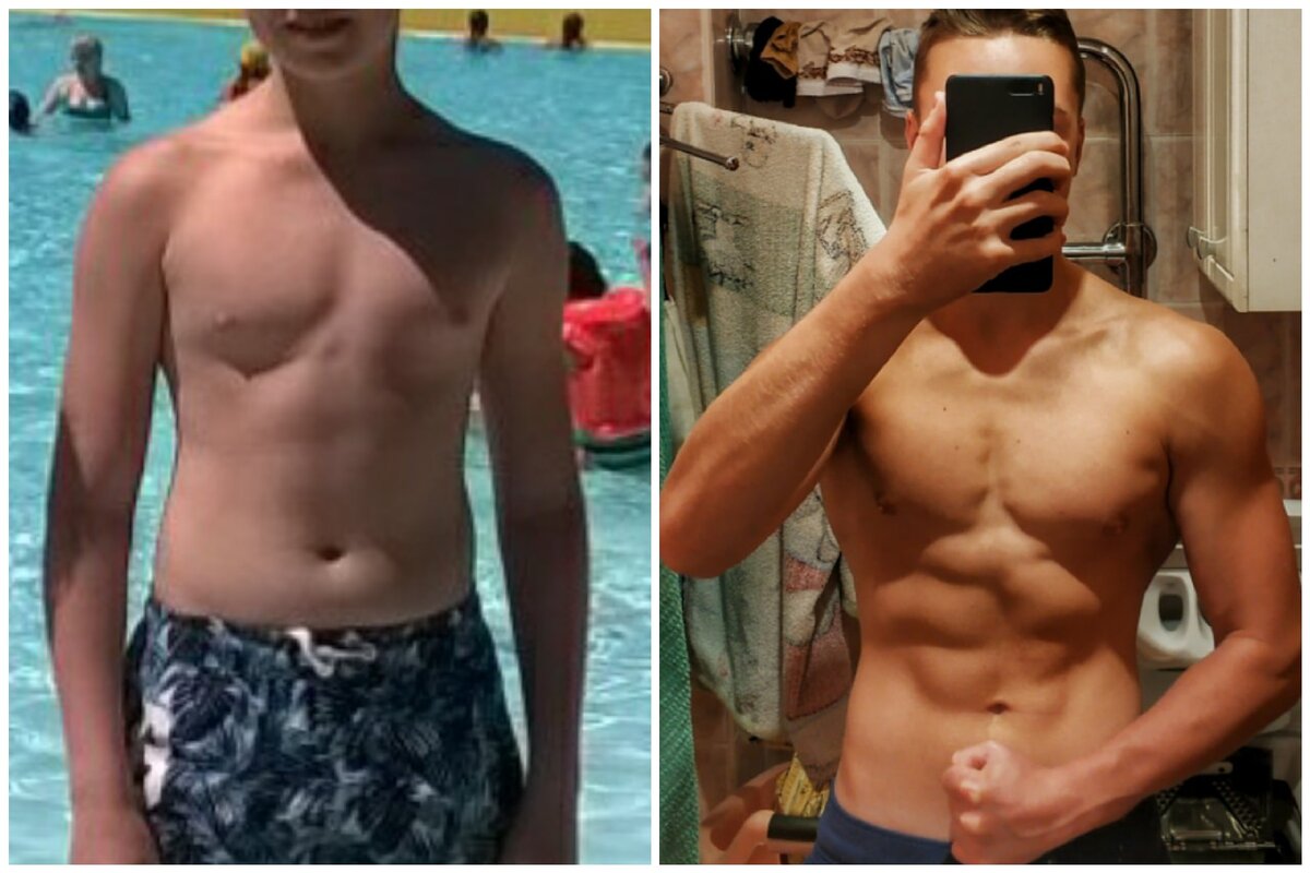 коллаж  до и после