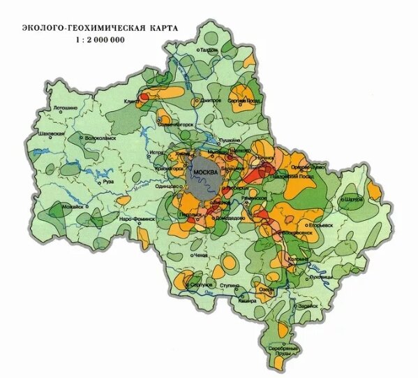 Карта загрязнения МО по версии МГРСТ