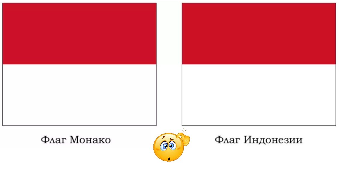 Как отличить флаги Монако и Румынии от флагов Индонезии и Чада соответственно? И