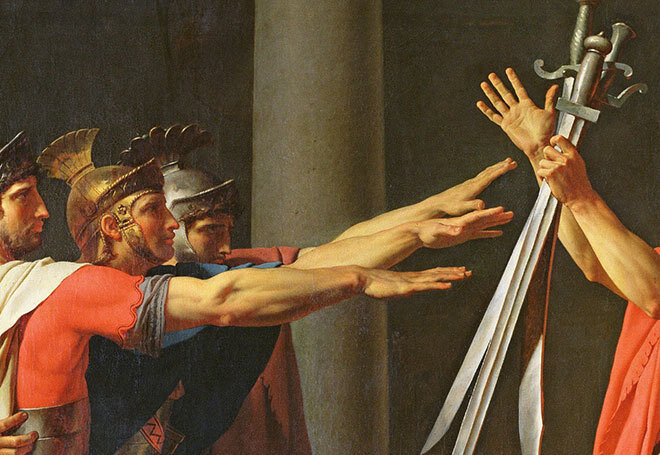 Клятва Горациев. Фрагмент картины Жака Луи Давида. 1784 год. 
© Bridgeman Images / Fotodom