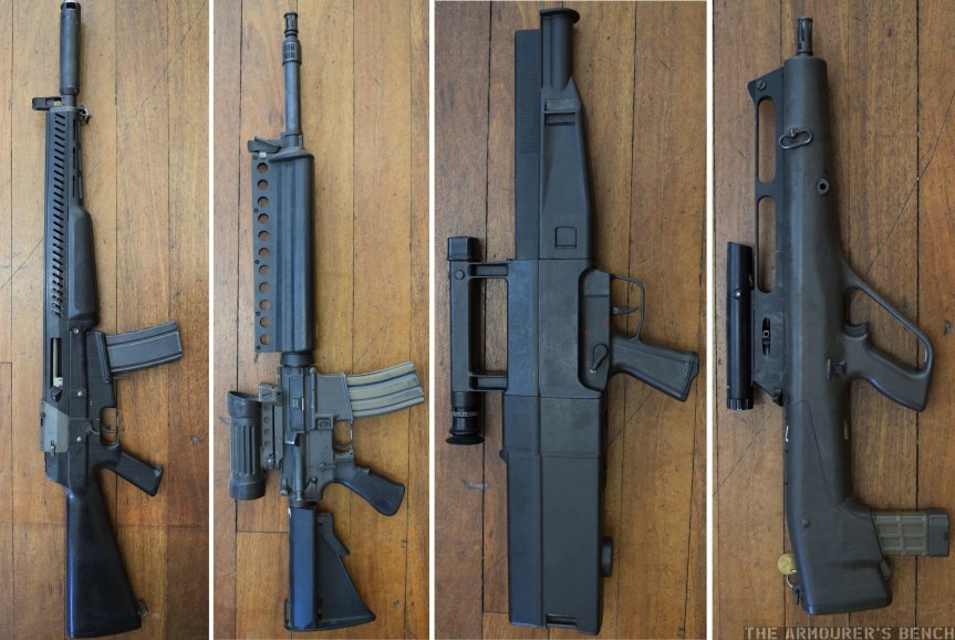 Четыре прототипа, испытанные на заключительных этапах программы ACR, AAI, Colt, H&K, Steyr