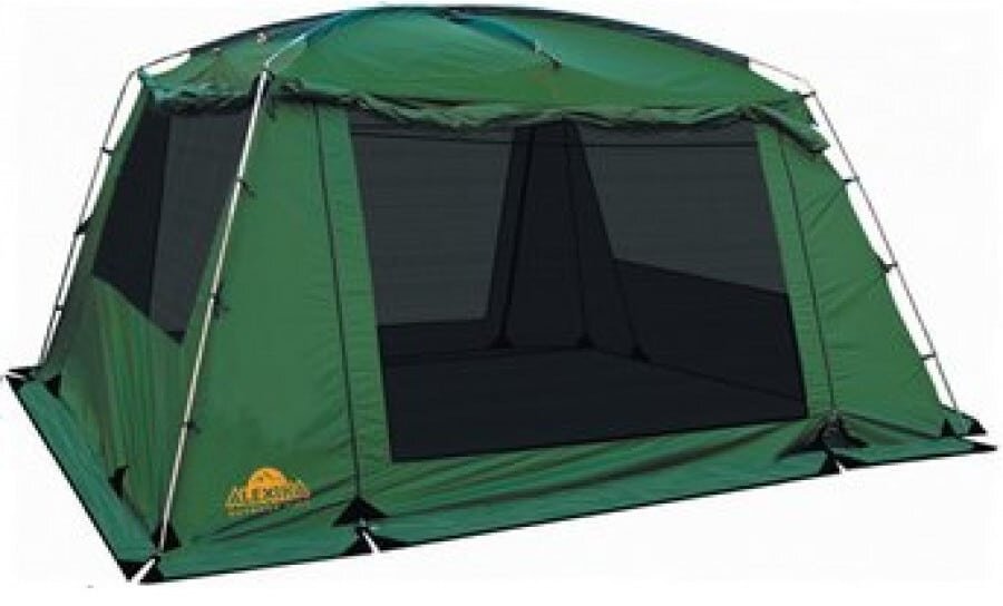 Тент в виде трапеции оснащен дополнительно москитной сеткой
