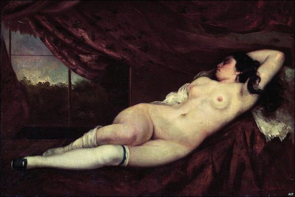 Курбе. Лежащая обнаженная, 1862