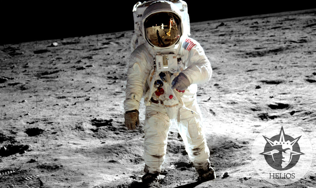 Базз Олдрин, сфотографированный на луне Нилом Армстронгом