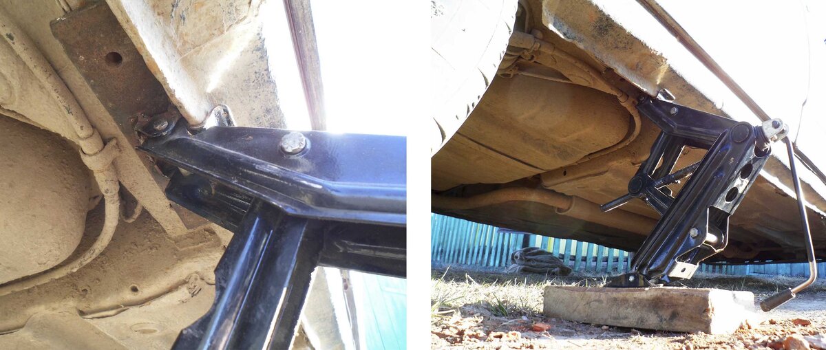 Домкрат с пластиной и на подставке