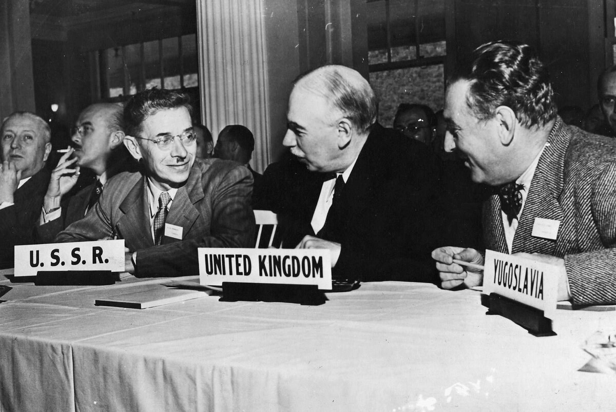 Представители СССР, Великобритании и Югославии на Бреттон-Вудской конференции. Фото: ООН
