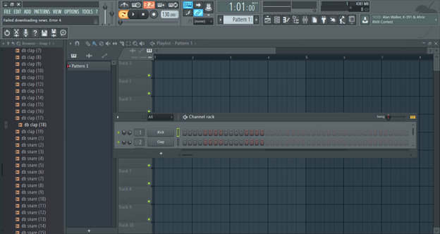Начальный экран  «FL Studio».