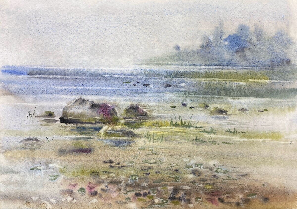 Туман. Акварель. А3.