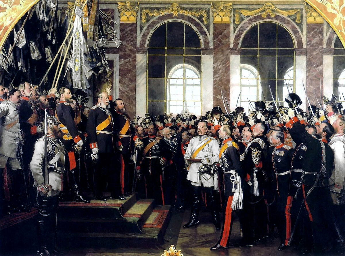 Fig. 1. 1871.01.19 France, Versailles, Proklamation des Preußischen Kaiserreiches (II Reich) im Spiegelsaal von Schloss Versailles.