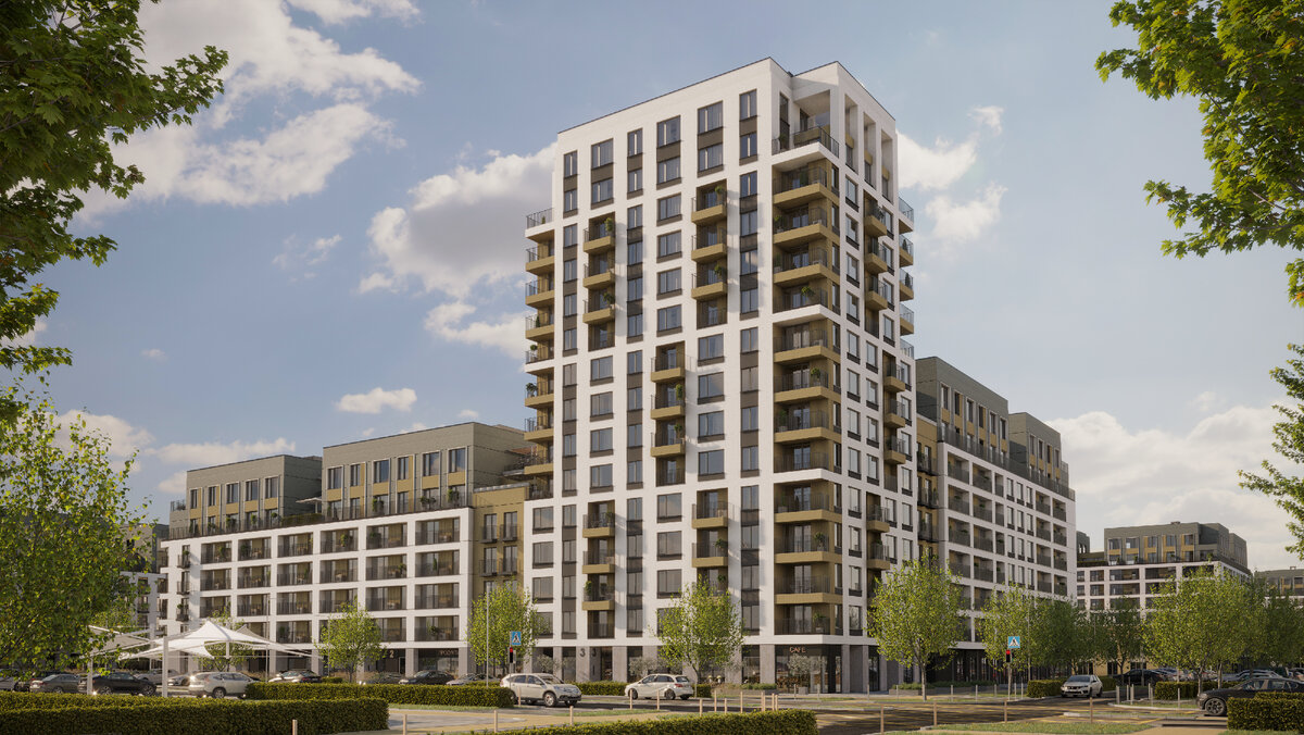 Дом 1 квартала Брусники в районе Академический в Екатеринбурге