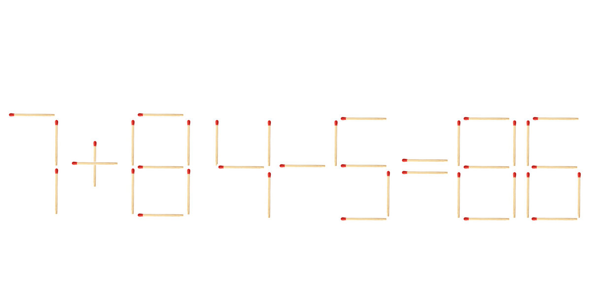 Перенесите одну спичку таким образом, чтобы равенство осталось верным. 