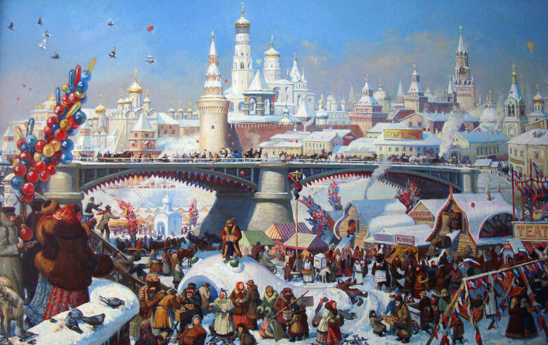 К. Киселёв. Фрагмент картины Ярмарка.