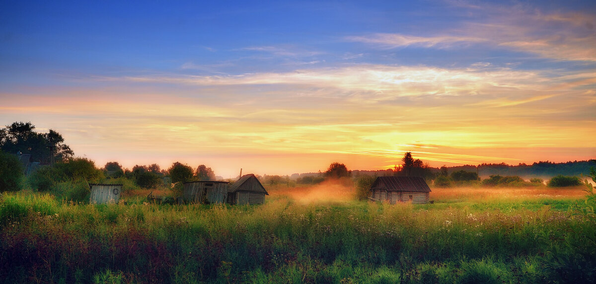 Фото рассвета в деревне