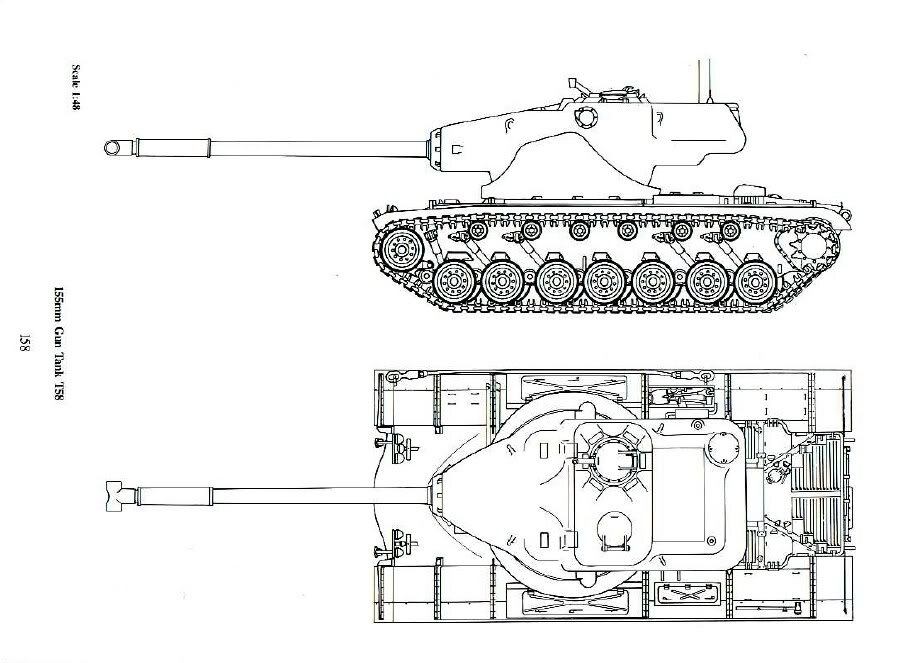 Чертеж американского танка