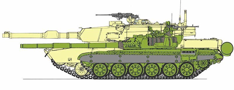 Абрамс и Т-72Б: Размеры