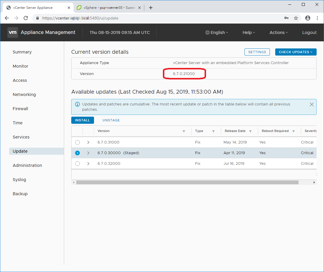 Vcenter server appliance 6.7. VCENTER Server Appliance Management.