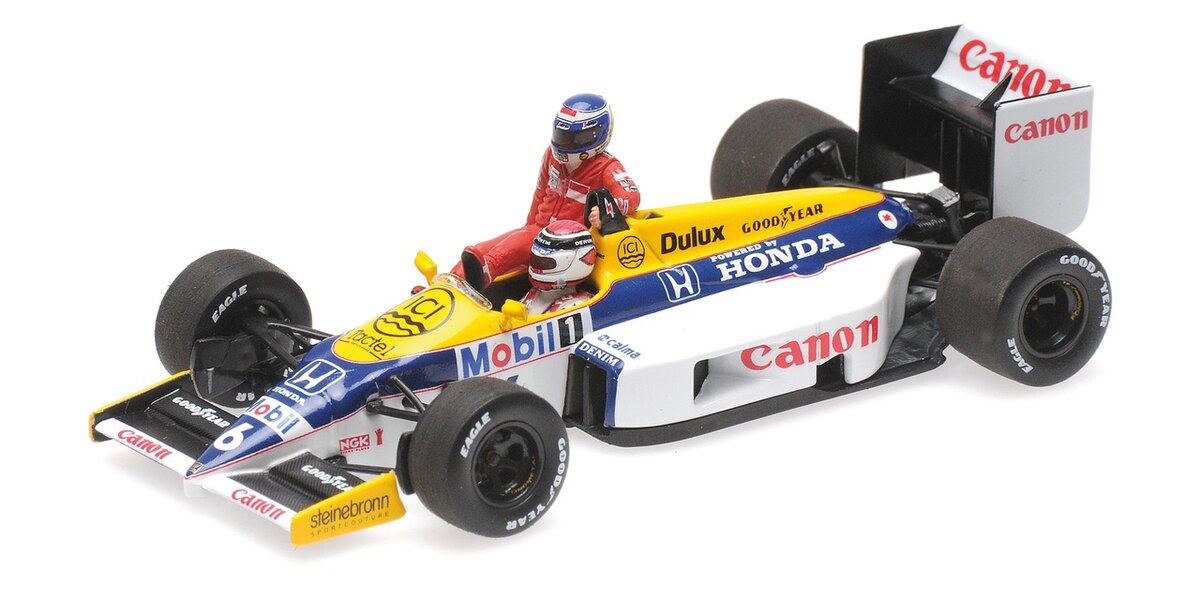 410860106 1:43 WILLIAMS HONDA FW11 – KEKE ROSBERG RIDING ON NELSON PIQUET – GERMAN GP 1986