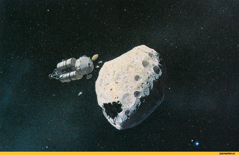 Космический корабль рядом с астероидом. фото: яндекс картинки