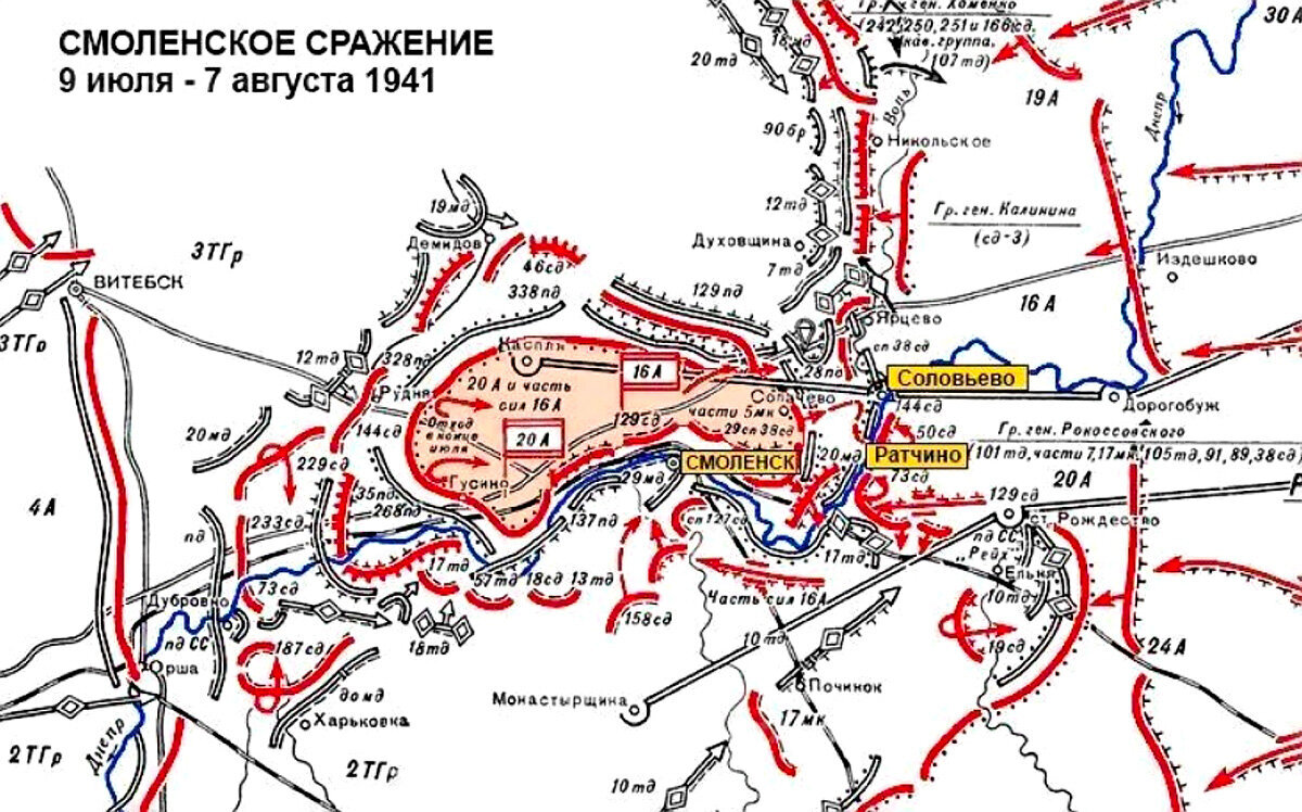 Смоленское сражение карта боевых действий