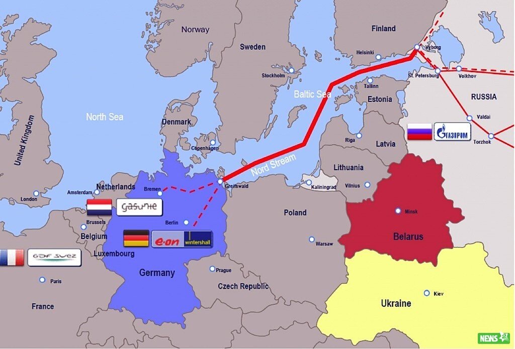 Карта россии с германией