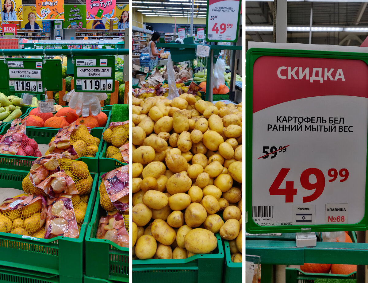 Цены на картофель, Московская область, июль 2021