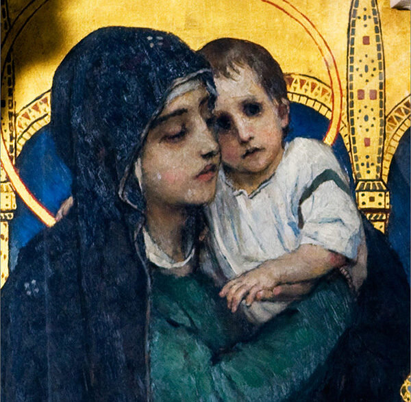 Васнецов. Мадонна с младенцем. Фрагмент. Икона Владимирского собора в Киеве. 1885-1896.